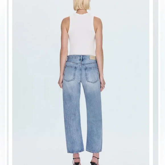 Anthropologie Pistola Bowie Bowed Lexi Barrel Leg Straight Jeans Size 28 NWT - Picture 10 of 10